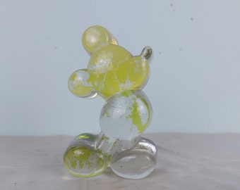 Mickey Mouse Glaskunst, Kunst, Dekor, Wohnkultur, Tischdekoration, Vintage, Retro, alt, Sammlerstück, Glasskulptur