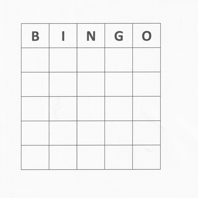 Lege Bingokaarten Etsy Nederland