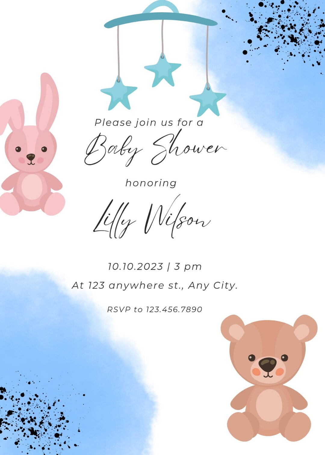 Baby Shower Invitation Digital Baby Shower Invitation Etsy