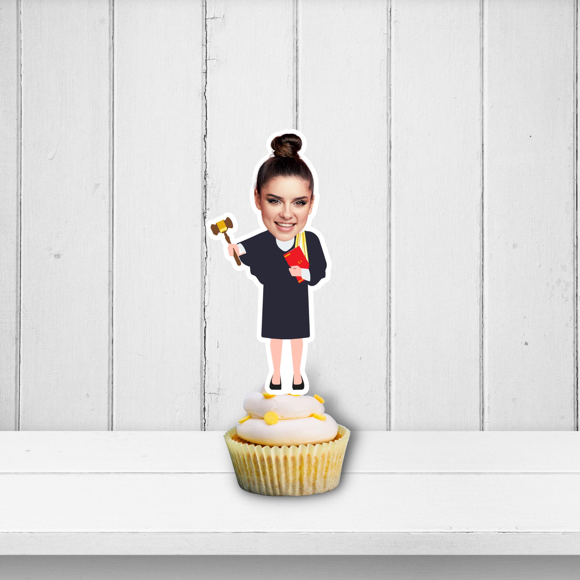 Table Topper Judge Lawyer Photo Cupcake Toppers,personalized Judge Face Decal,closed Case ...