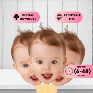 Baby Face on Stick Prop,Personalized Face Stick,Big Photo Face Stick, Big Head on a Stick,Big Face Stick Digital File,Bachelorette Prop