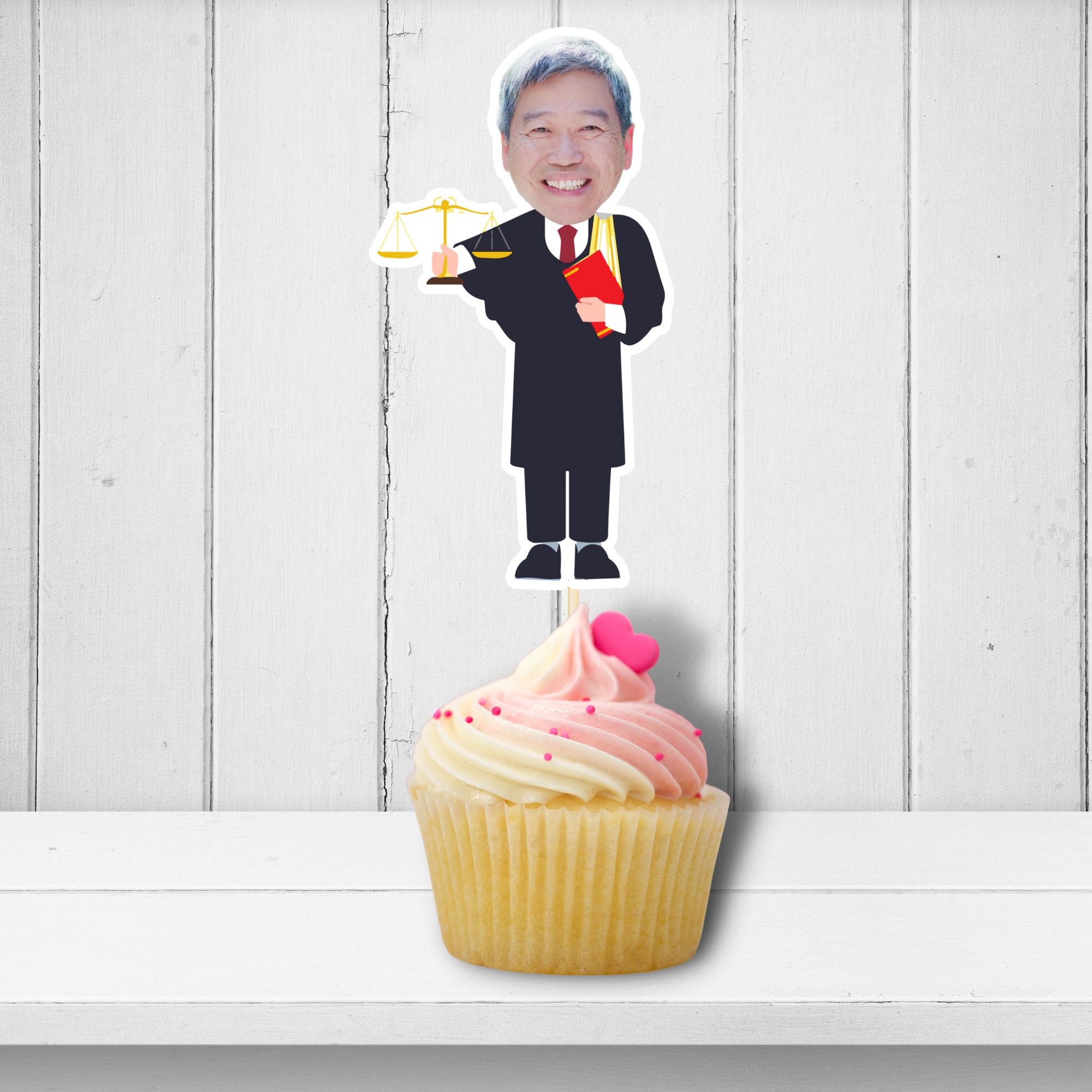 Table Topper Judge Lawyer Face Toppers,judge Cupcake Toppers,gavel Birthday Favors, Law ...