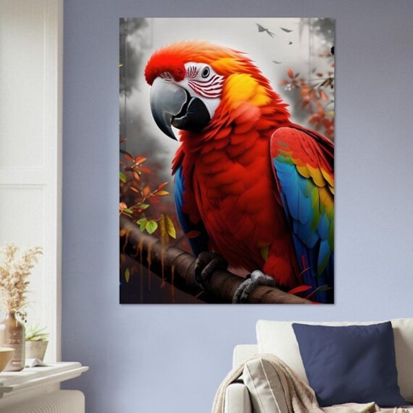Parrot AI Art Poster - Powerful Digital Print