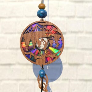 Hirsch Suncatcher SVG, Schablone, Reflektierender Karton, Wiederverwendbare DVDs, Cd, Laser Cut Datei, Cnc Vorlage, SVG, PDF,DXF,SVG,S87