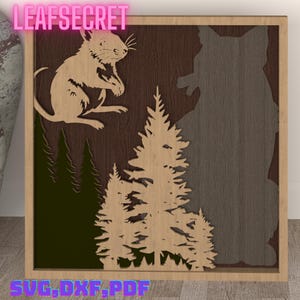 Maus auf der Flucht aus dem Wald, 5-Layer, Lightburn, Laser Cut, Glowforge, Cricut (L14)