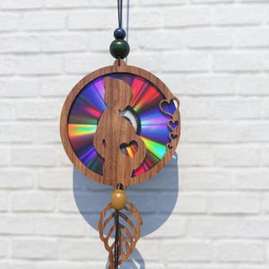 Schwangere Frau Sonnenfänger, Mutter Tag zwart svg,cnc vorlage,reflektierende Pappe,wiederverwendbare dvds,cd,laser cut datei,svg,pdf,dxf,catcher-S213