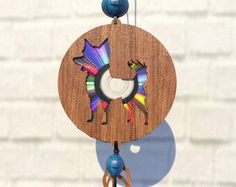 Dog Suncatcher SVG Laser Cut File: Repurposed CD/DVD Template
