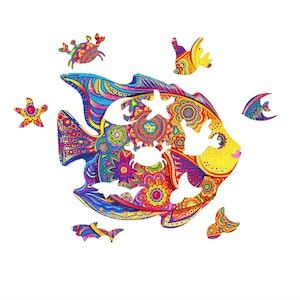 Fish Puzzle,Unique Wooden Animal,Fish Svg,Jigsaw Puzzle Template,Cricut Puzzle Svg,Puzzle Vector,Puzzle Laser File,Jigsaw,Lightburn(PZ2)