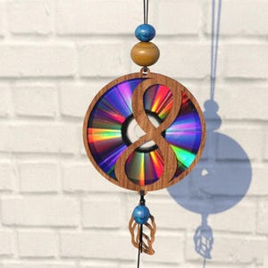 Number Eight,8 Svg Cnc Template Suncatcher,Traumfänger,Reflexiver Karton,Repurposing Dvd,Cd,Laser Cut File,CncTemplate,SVG,PDF,DXF,S64-8