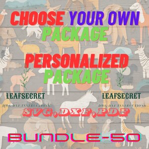 Speciaal pakket naar keuze. Je bent vrij om te kiezen uit al mijn listings, meerlaagse houtkunst, lightburn svg, dxf, pdf-formaat, Cricut, Wood-B50