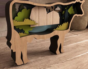 Betande mjölkkor Lightburn, Glowforge, Silhuett, Cricut Svg, DXF-Laserskurna filer, 3D-skurna filer, 10 flerskiktade konstverk för Glowforge (Y82-4)