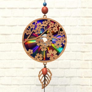 Sommer Blumen Svg Suncatcher,Reflexionskarton,für Dvds,Cd,Laser Cut Datei,Cnc Vorlage,SVG,PDF,DXF,Suncatcher,S38