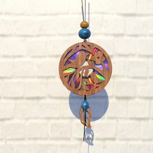 Vogel in Blumen Suncatcher SVG, Schablone,Reflexionskarton, Cnc Vorlage, Laser Cut Datei, Cnc Vorlage, SVG, PDF,DXF,SVG,S86