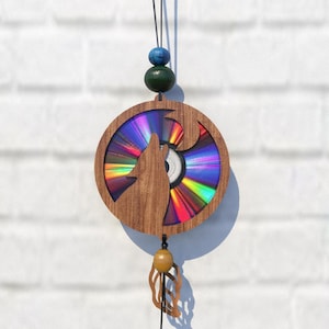 Wolf heult den Mond an Tier SVG Cnc Template Suncatcher, Reflektierender Karton