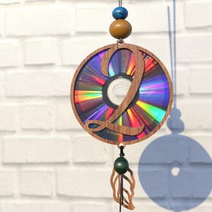 Number Zwei,2Svg Cnc Template Suncatcher,Traumfänger,Reflexiv Karton,Repurposing Dvd,Cd,Laser Cut Datei,Cnc Vorlage,SVG,PDF,DXF,S64-2