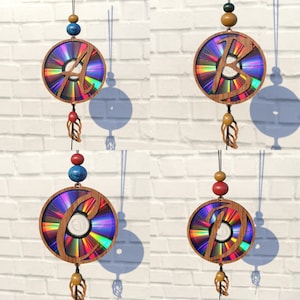 Pacote de alfabetos A-Z Svg Suncatcher, Cricut, papelão refletivo, DVDs reaproveitados, CD, arquivo cortado a laser, modelo CNC, SVG, PDF, DXF, Suncatcher (S64A)
