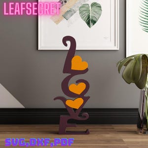 3d-Wooden Heart Love Jigsaw Puzzle Animal quebra-cabeça de madeira Svg,Dxf,Pdf,Eps Wooden Love Craft Statue Decoração para casa(DD13)