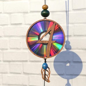Nummer Vier, 4 Svg Cnc Template Suncatcher, Traumfänger, Reflektierender Karton, Umwidmung Dvd,Cd,Laser Cut Datei,Cnc Vorlage,SVG,PDF,DXF,S64-4