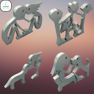 20 Produtos Brinquedo de Madeira Mesa de Família Estatueta Decoração Ornamento Cão de Madeira Artesanato Estátua Decoração de Casa Bonito Humano e Animais Escultura Artesanal-F20-1