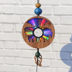 Wald,Berge Svg Cnc Template Suncatcher,Reflexionskarton,Repurposing Dvds,Cd,Laser Cut Datei,Cnc Vorlage,SVG,PDF,DXF,Suncatcher,S60