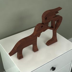 Woman and Dog Wooden Sculpture Decor Laser Cut File, Animal Silhouette Art, Digital Download PDF DXF SVG for Glowforge Cricut-H7