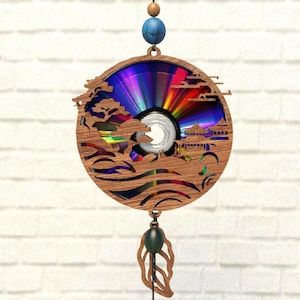 Temple Svg Suncatcher, cartón reflectante, reutilización de DVD, CD, archivo cortado con láser, plantilla Cnc, SVG, PDF, DXF, Suncatcher Glowforge, Lighturn Svg, S12