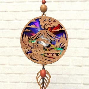 Vulkan,ZugSvg Cnc-Vorlage Suncatcher,Reflexionskarton,Umnutzung von Dvds,Cd,Laser Cut Datei,Cnc-Vorlage,SVG,PDF,DXF,Suncatcher,S27