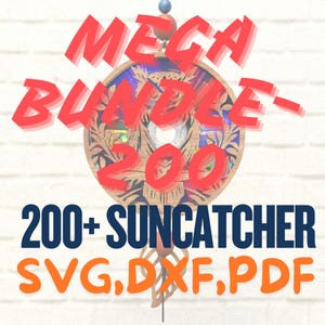 Meer dan 200 bundels SVG, DXF Suncatcher, lasergesneden, Cricut, reflecterend karton, hergebruik van dvd's, cd, lasergesneden bestand, CNC-sjabloon, SVG, pdf, DXF, Suncatcher