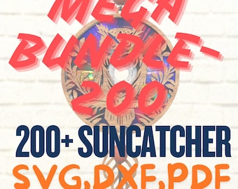 200+ Suncatcher laserskurna filer, CD DVD återanvändning (svg, dxf, pdf)