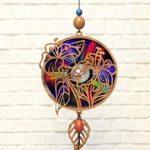 Zweig BlumeSvg Suncatcher,Reflektionskarton,Repurposing Dvds,Cd,Laser Cut Datei,Cnc Template,SVG,PDF,DXF,Suncatcher Glowforge,Svg,S35