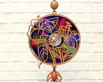 Zweig BlumeSvg Suncatcher,Reflektionskarton,Repurposing Dvds,Cd,Laser Cut Datei,Cnc Template,SVG,PDF,DXF,Suncatcher Glowforge,Svg,S35