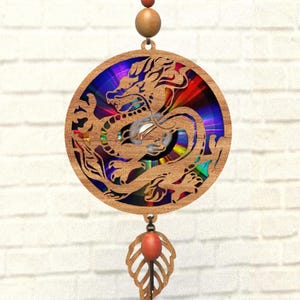 Dragão, Cobra Svg Suncatcher, Papelão Refletivo, DVDs Reutilizáveis, CD, Arquivo de Corte a Laser, Modelo CNC, SVG, PDF, DXF, Suncatcher Glowforge, SVG, S34