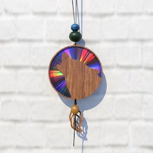 Vater Wolf Suncatcher,Reflexionskarton,zur Weiterverwendung von DVDs,Cd,Laser Cut Datei,Cnc-Vorlagen,SVG,PDF,DXF,Suncatcher Glowforge svg,Foil,S110