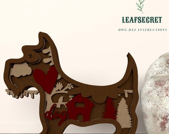 Multilayer Dog Laser Cut File: 5 Layer Mandala, Glowforge SVG, CNC (Digital Download)
