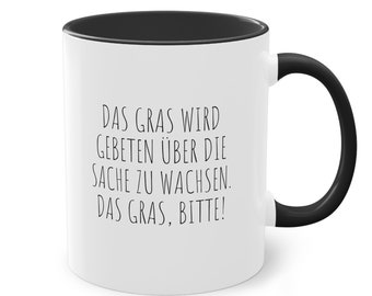 Funny mug work gift, grass asked to grow over the thing, ceramic mug saying, office coffee mug, work colleague gift idea her