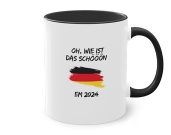 Football Euro EM 2024 cadeau drôle tasse Allemagne bière, tasse de bureau, Championnat d’Europe merch public visionnage, tasse de café bière pour lui