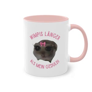 Ciglia più lunghe della mia pazienza, extension ciglia, tazza con criceto triste, tazza da caffè virale TikTok divertente, regalo per ufficio