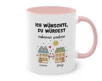 I wish you lived next door - Personalized Friendship Mug Best Friend Moving Gift