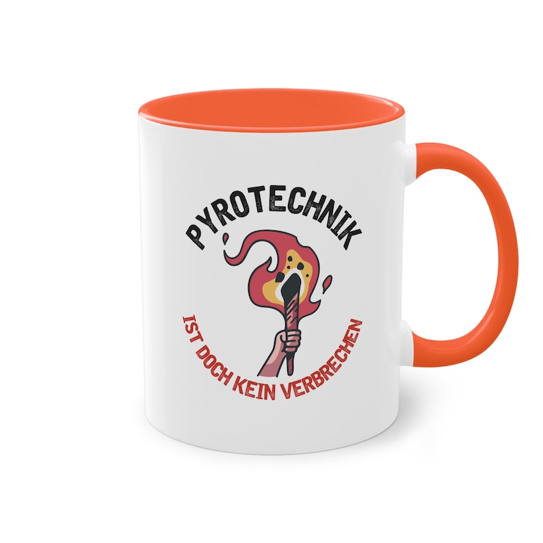 Pyrotechnik ist doch kein Verbrechen, Tasse Balkonultra Song, Geschenk EM 2024, Meme Tik Tok Viral Tasse, Büro Arbeit Geschenk Tasse Spruch