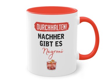 Caneca engraçada, persevere mais tarde haverá Negroni, caneca, presente de trabalho de escritório para ela, caneca de cerâmica dizendo, caneca de café de escritório