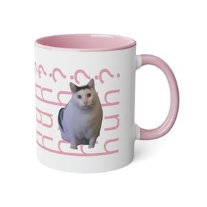 Hidden message HUH? Funny coffee mug with saying office work coffee mug gift favorite colleague girlfriend meme mug