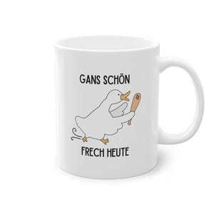 Goose nice and cheeky today, goose funny mug, gift for her and him, ceramic mug, office coffee mug, work colleague gift idea girlfriend