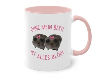 Without my bestie everything is stupid, Sad Hamster Mug, Funny Meme Tik Tok Viral coffee cup gift, office mug gift, coffee mug, Hamsti