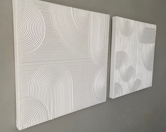 Textured arch canvas painting | Minimalist plaster canvas | Plaster wall art | Textured modern wall art | Minimalist rainbow canvas
