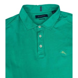 Tommy Bahama IslandZone Polo Shirt Mens XLT Green Short Sleeve Moisture Wicking image 6