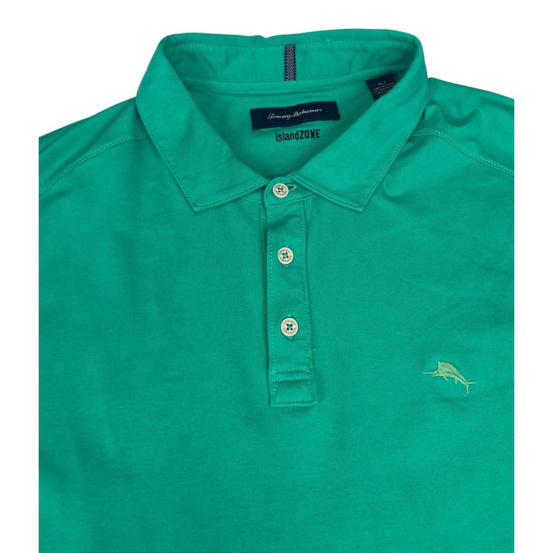 Tommy Bahama IslandZone Polo Shirt Mens XLT Green Short Sleeve Moisture Wicking image 6