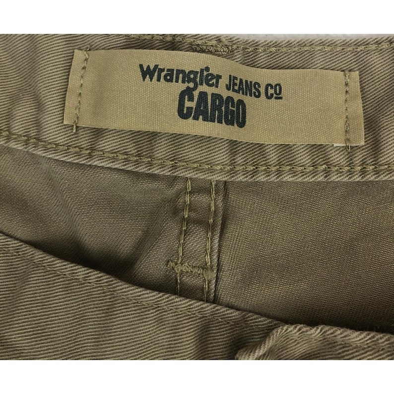 Pantalones cargo para hombre Wrangler Jeans Co color caqui oscuro, talla 38x32, pierna recta, ropa de trabajo resistente. imagen 3