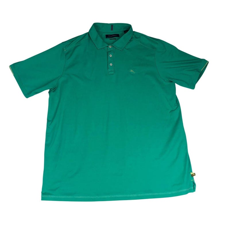 Tommy Bahama IslandZone Polo Shirt Mens XLT Green Short Sleeve Moisture Wicking image 1