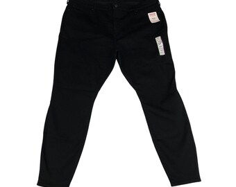 Jeans ajustados de tiro medio Signature Levi Strauss para mujer, talla 24 M W37 L30, color negro, nuevos con etiquetas.