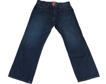 Pantalones vaqueros Lucky Brand 181 Relaxed Straight para hombre, talla 36x30, lavado oscuro, azul vaquero, 7MD1845